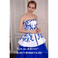 Embroidered bodice and blue tulle skirt &big ball gown of burgundy and white wedding dress